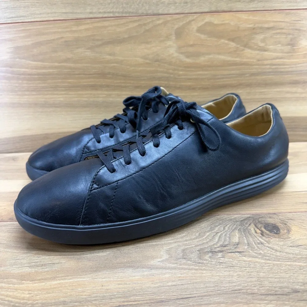 Cole Haan Grand Cross Court Mens 11.5 M Black Leather Light Weight‎ Sneakers